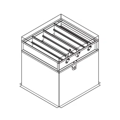 Combination Fire/Smoke Damper - 1-1/2 Hour - Tunnel-Type Corridor Ceiling - Out-of-Partition - Triple-V Blade - Class 22 - FSD-172-OP için görüntü