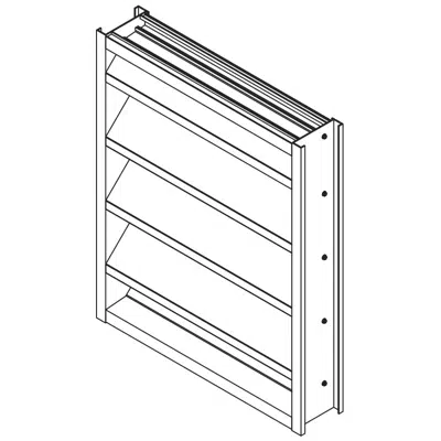 afbeelding voor Non-Drainable Louver - 4" Deep - 45 Degree J-Blade - Extruded Aluminum - EFJ-445