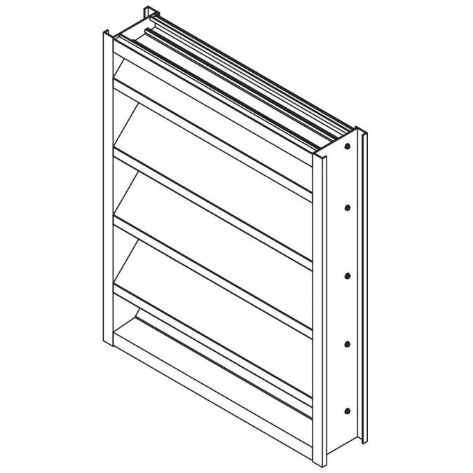 Non-Drainable Louver - 4" Deep - 45 Degree J-Blade - Extruded Aluminum - EFJ-445