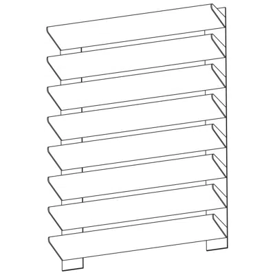 Extruded Aluminum Sight Screen - 4" Deep - Horizontal Airfoil Tube Blade - HT-401图像