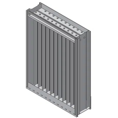 afbeelding voor Wind-Driven Rain Louver - 5" Deep - 45 Degree Vertical Blade - Extruded Aluminum - ECV-545