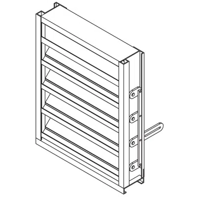 Operable Louver - 4" Deep - 45 Degree Operable Drainable Blade - Extruded Aluminum - EOD-445图像