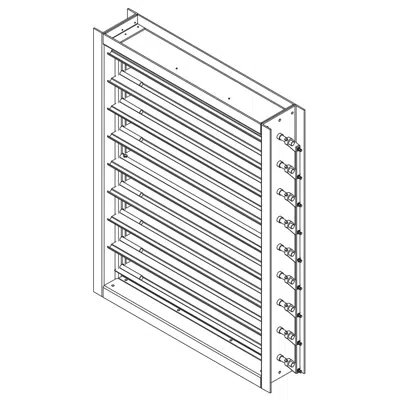 Зображення для Industrial Control Fiberglass Damper - Triple-V Parallel Blade - FRP-81