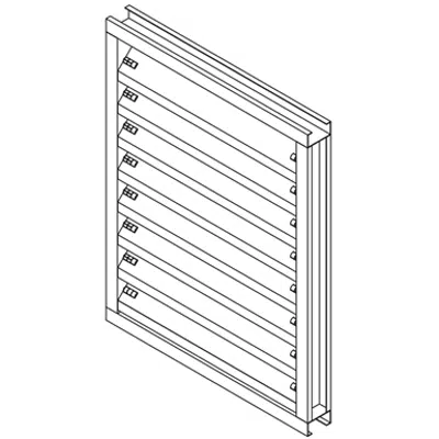 Steel Louver - 2" Deep - 45 Degree J-Blade BD Exhaust - Galvannealed Steel - SBE-245 이미지