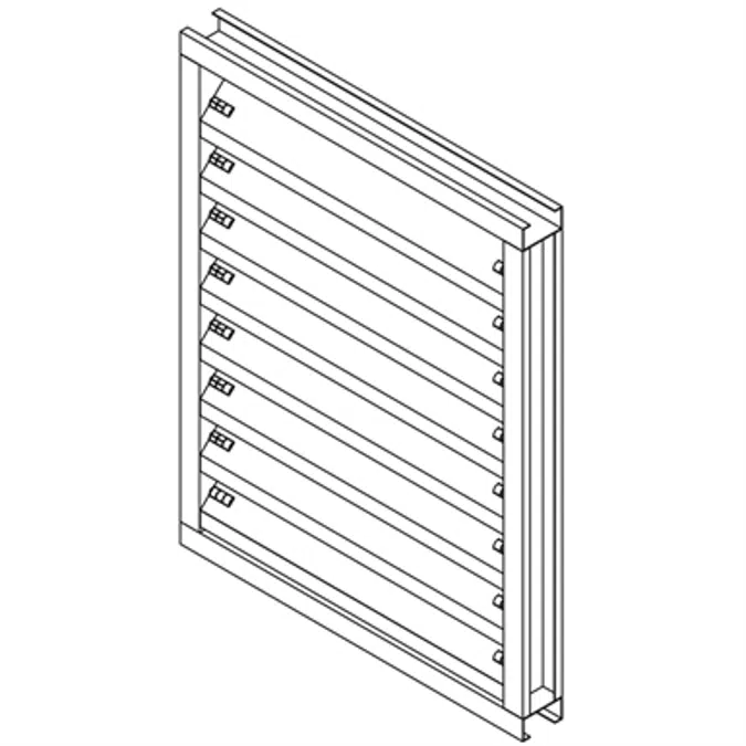 Steel Louver - 2" Deep - 45 Degree J-Blade BD Exhaust - Galvannealed Steel - SBE-245