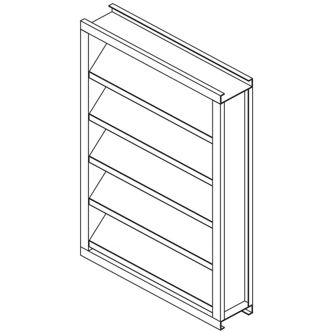 Combination Louver - 4" Deep - 45 Degree J-Blade BD-Intake- Extruded Aluminum - EBI-445