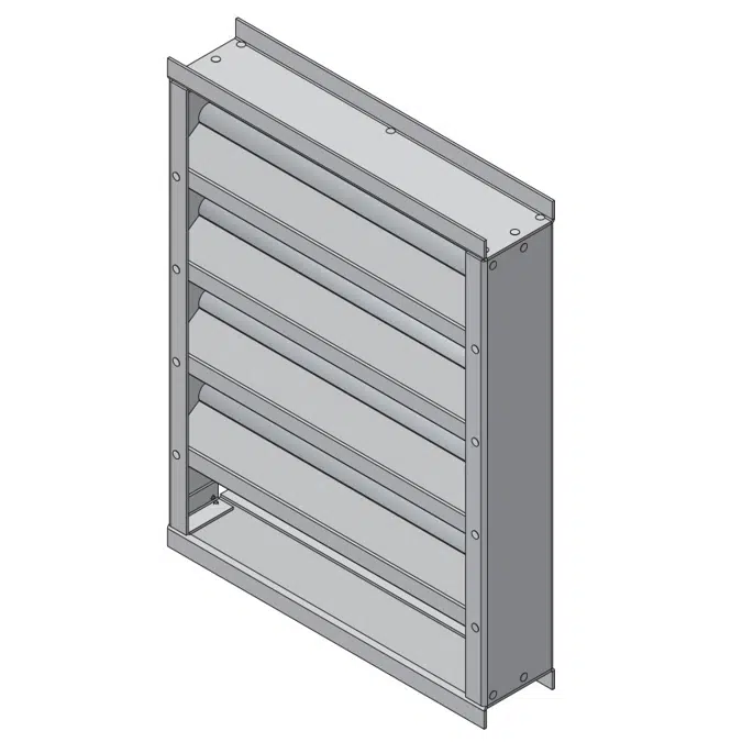 Fiberglass Louver - 4" Deep - 45 Degree J-Blade - Extruded Aluminim - FFJ-445