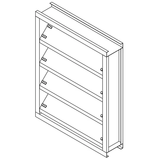 Steel Louver - 4" Deep - 45 Degree J-Blade - Galvannealed Steel - SFJ-445