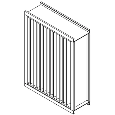 Image for Wind-Driven Rain Louver - 6" Deep - 45 Degree Vertical Blade - Extruded Aluminum - ECV-645