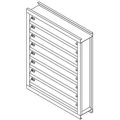 Steel Louver - 4" Deep - 45 Degree Chevron Blade - Galvannealed Steel - SFV-445图像