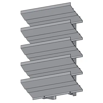 Extruded Aluminum Sight Screen - 6" Deep - 45 Degree Horizontal Inverted J-Blade - HJ-645 이미지