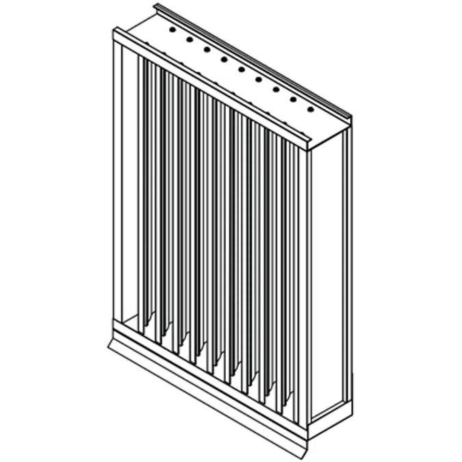 Hurricane Louver - 5" Deep - 45 Degree Vertical Chevron Blade - Extruded Aluminum - ECV-545