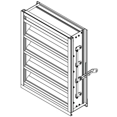 Combination Louver - 6" Deep - 37-1/2 to 45 Degree Drainable/Operable Airfoil Blade - Extruded Aluminum - EXA-645图像