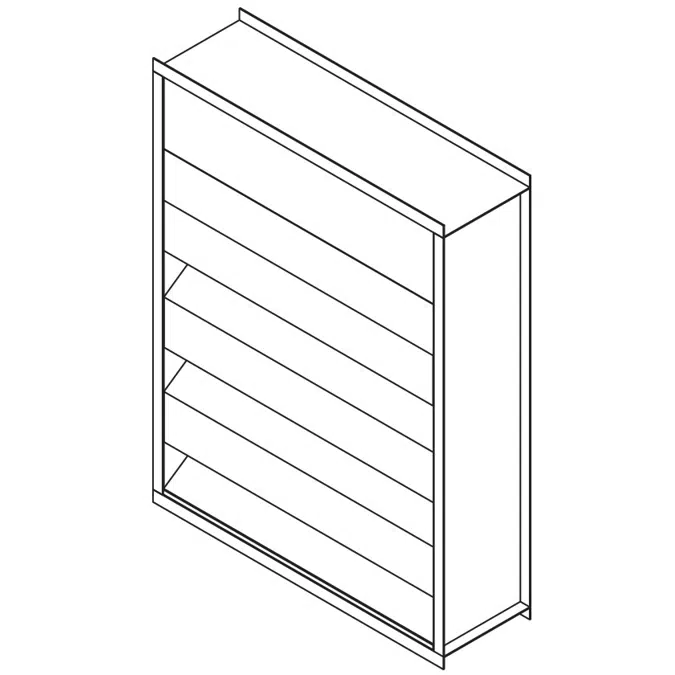 Acoustical Louver - 8" Deep - 35 Degree Insulated J-Blade - Steel - SAJ-835