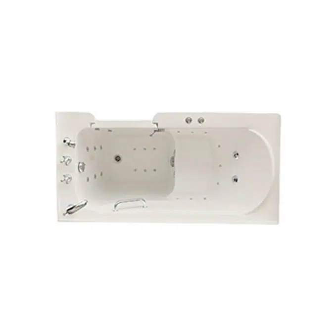 Signature Bath LPI4730-C-RD Walk-In Air Injection and Whirlpool Bathtub with Right Drain