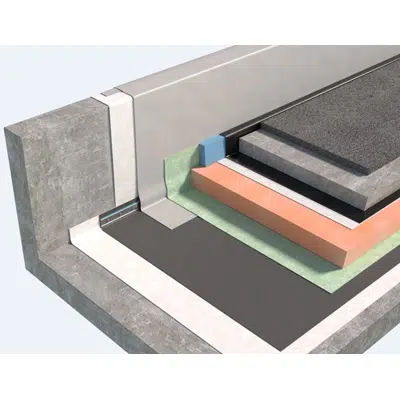 imagem para ROOFING SYSTEM WITH DRIVE-OVER FLOORING TYPE OF INVERTED ROOF WITH SYNTHETIC PVC MEMBRANE