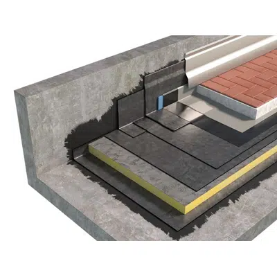 WALKABLE ROOFING SYSTEM WITH FIXED WARM ROOF TYPE FLOORING WITH BPE BITUMEN-POLYMER MEMBRANES 이미지