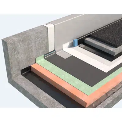 imagem para ROOFING SYSTEM WITH DRIVE-OVER FLOORING TYPE WARM ROOF WITH PVC MEMBRANE