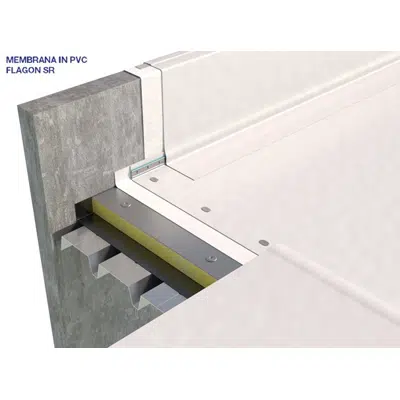 VISIBLE WARM ROOF TYPE COOL ROOF COVERING SYSTEM WITH SOPREMA PVC/TPO MEMBRANES LAYED ON CORRUGATED SHEET METAL图像