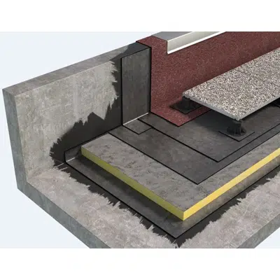 WALKABLE ROOFING SYSTEM WITH MOVABLE FLOORING TYPE WARM ROOF WITH BPP BITUMEN-POLYMER MEMBRANES için görüntü