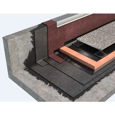 WALKABLE ROOFING SYSTEM WITH MOVABLE FLOORING TYPE OF INVERTED ROOF WITH BPP BITUMEN-POLYMER MEMBRANES için görüntü