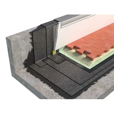 imagem para ROOFING SYSTEM WITH DRIVE-OVER PAVING TYPE COLD ROOF WITH BPE BITUMEN-POLYMER MEMBRANES