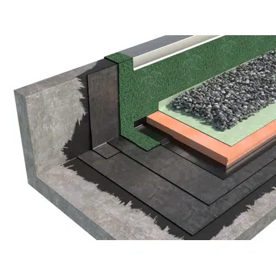 BALLASTED ROOFING SYSTEM WITH GRAVEL TYPE OF INVERTED ROOF WITH BPE BITUMEN-POLYMER MEMBRANES için görüntü