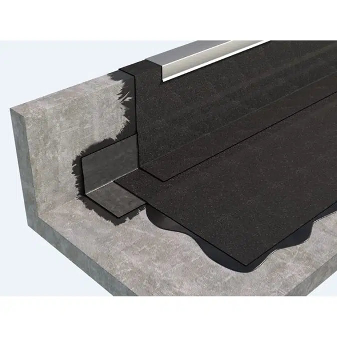 EXPOSED COLD ROOF TYPE ROOFING SYSTEM WITH BPP-BITUMEN-POLYMER MEMBRANE GLUED TO THE SUPPORT