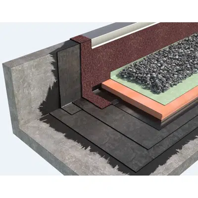 画像 BALLASTED ROOFING SYSTEM WITH GRAVEL TYPE OF INVERTED ROOF WITH BPP BITUMEN-POLYMER MEMBRANES
