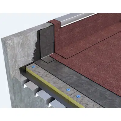 EXPOSED ROOFING SYSTEM TYPE WARM ROOF WITH BITUMEN-POLYMER MEMBRANES BPPSU CORRUGATED SHEET METAL SUPPORT için görüntü