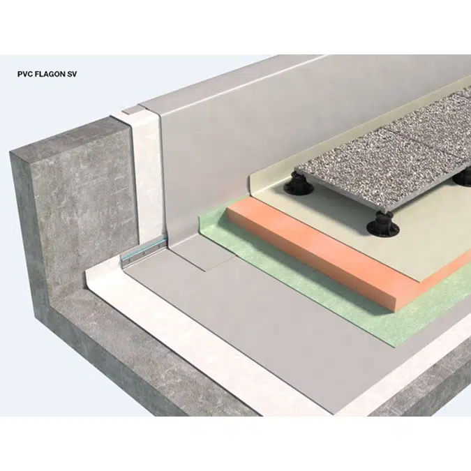 WALKABLE ROOFING SYSTEM WITH MOVABLE FLOORING TYPE OF INVERTED ROOF WITH PVC/TPO MEMBRANES