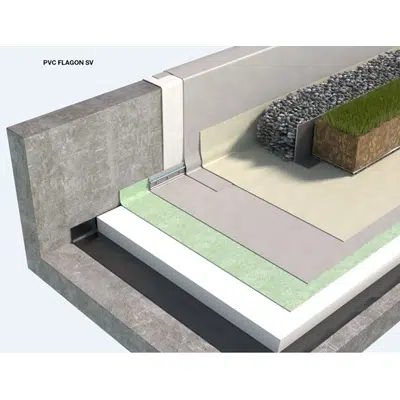 BALLASTED ROOFING SYSTEM WITH EXTENSIVE GREEN ROOF TYPE WARM ROOF WITH PVC/TPO MEMBRANES için görüntü