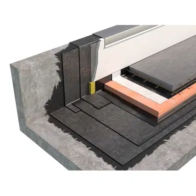 ROOFING SYSTEM WITH DRIVE-OVER FLOORING TYPE OF INVERTED ROOF WITH BPE BITUMEN-POLYMER MEMBRANES图像