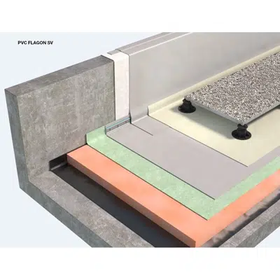 WALKABLE ROOFING SYSTEM WITH MOVABLE FLOORING TYPE WARM ROOF WITH PVC/TPO MEMBRANES için görüntü