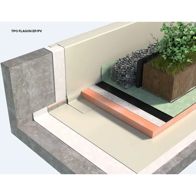 BIM object - Roof - BALLASTED ROOFING SYSTEM WITH INTENSIVE GREEN ROOF ...