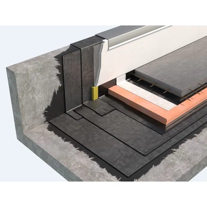 ROOFING SYSTEM WITH DRIVE-OVER FLOORING TYPE OF INVERTED ROOF WITH BPP BITUMEN-POLYMER MEMBRANES