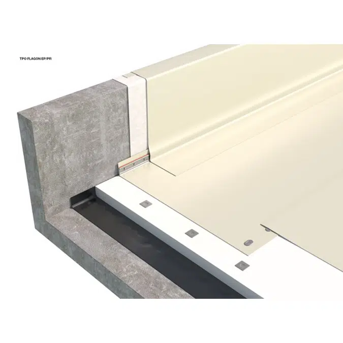 EXPOSED WARM ROOF TYPE ROOFING SYSTEM WITH PVC/TPO MEMBRANES