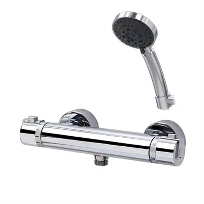 Grifo baño-ducha termostática Pysa con accesorios de ducha