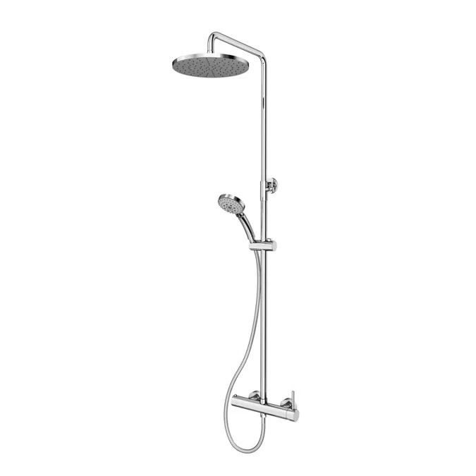 THEO DARK Shower mixer column sprayer 250 mm ABS and flexible hose pvc