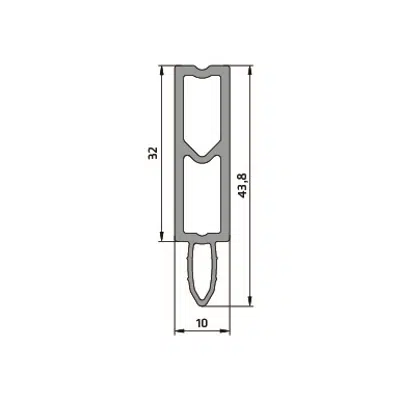 Immagine per Profilato Taglio termico per facciate continue - Art.3102 profilato spaziatore per facciate continue da 32mm