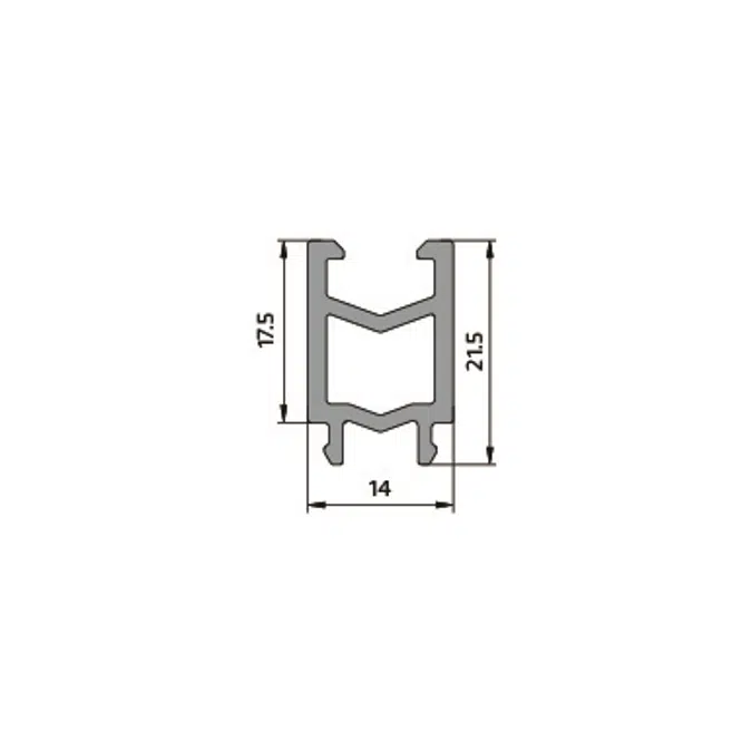 Profilato Taglio termico per facciate continue - Art.3836 profilato spaziatore per facciate continue da 17,5mm