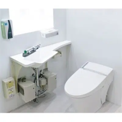 Image pour トイレ個室内手洗いシンク「個室で洗いましょう」
