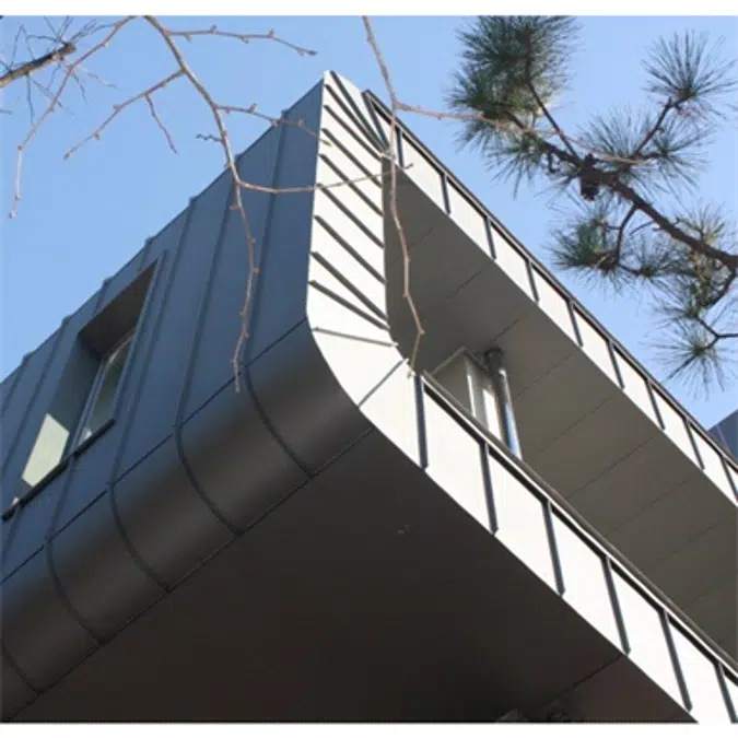 Zinc angle seam cladding