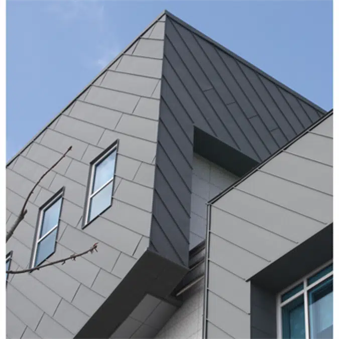 Zinc angle seam cladding