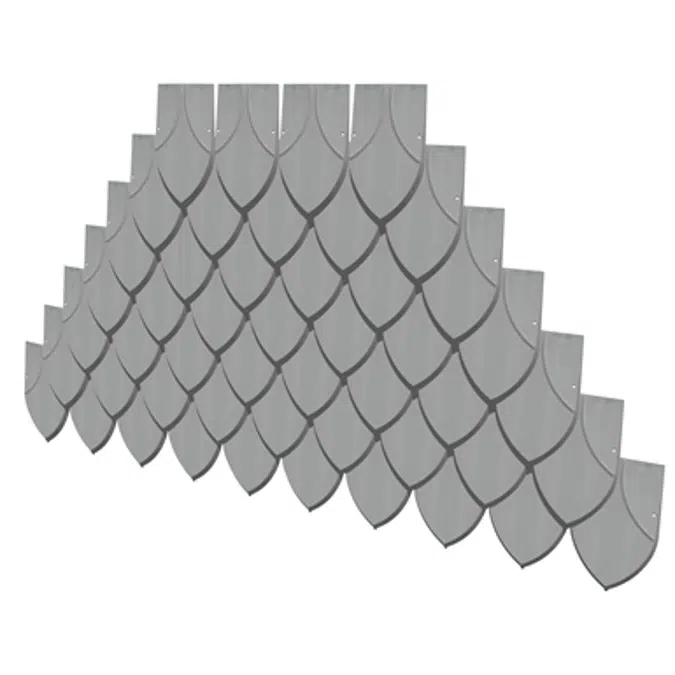 Zinc pointed fish scale tile