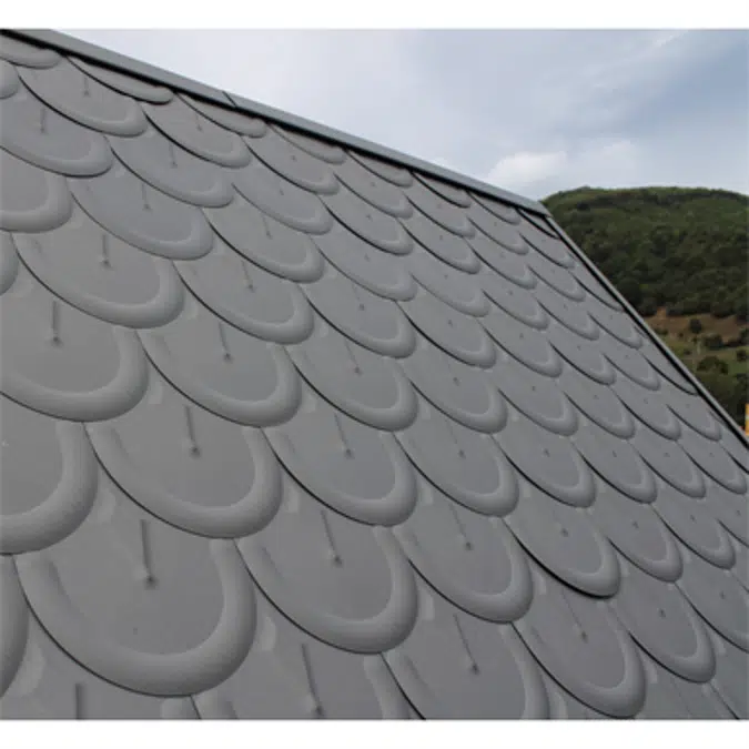 Zinc rounded fish scale tile