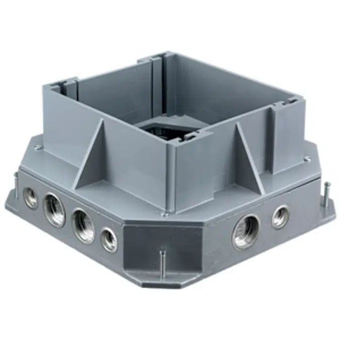 Recessed Floor Box, 6-Gang, Cast Iron 