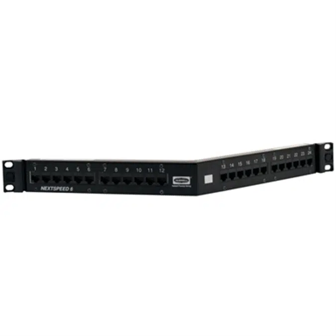 Angled Patch Panel, NEXTSPEED® Category 6, Black