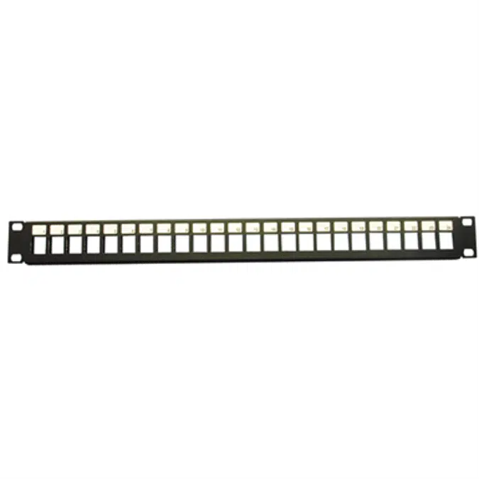 UDX Multimedia Jack Panel, Unloaded, Rack Mount, 1U, Black