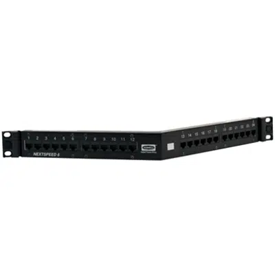 afbeelding voor Angled Patch Panel, NEXTSPEED® Ascent Category 6A, Black